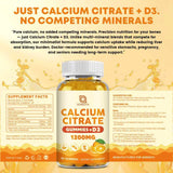 GONGOTA Calcium Citrate with Vitamin D3 1200mg bottle with measuring spoon