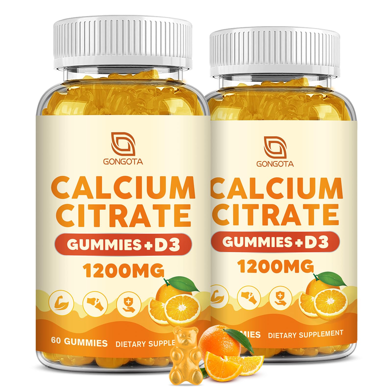 GONGOTA Calcium Citrate with Vitamin D3 1200mg front view