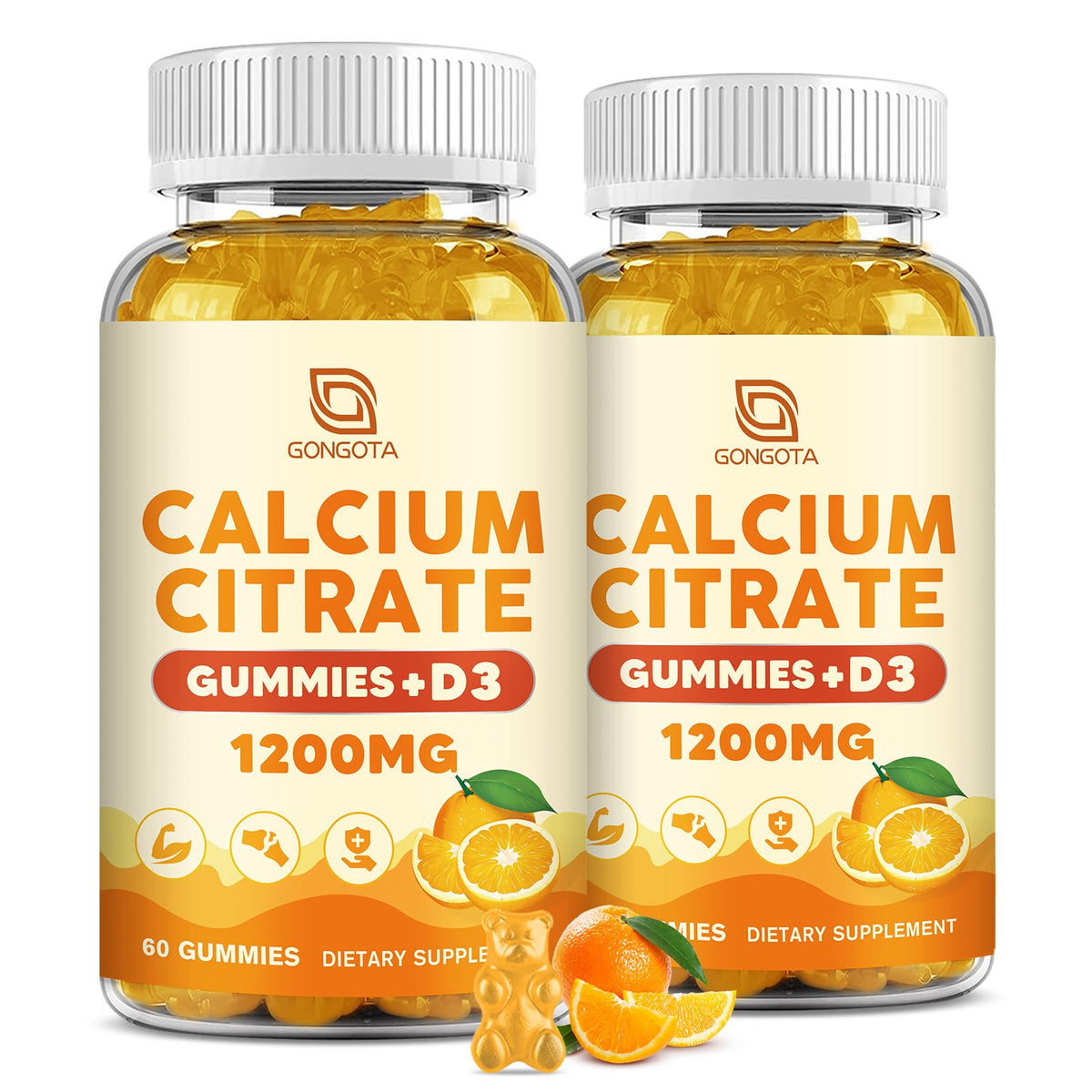 GONGOTA Calcium Citrate with Vitamin D3 1200mg front view