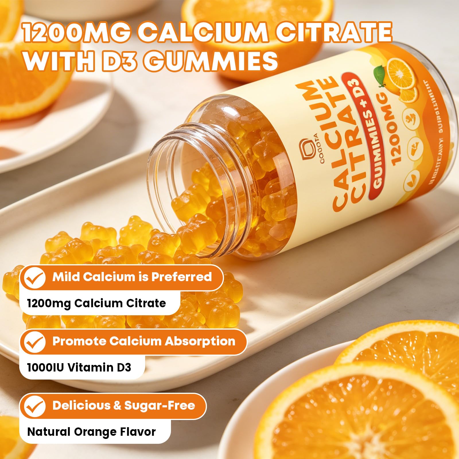 GONGOTA Calcium Citrate with Vitamin D3 1200mg lifestyle scene