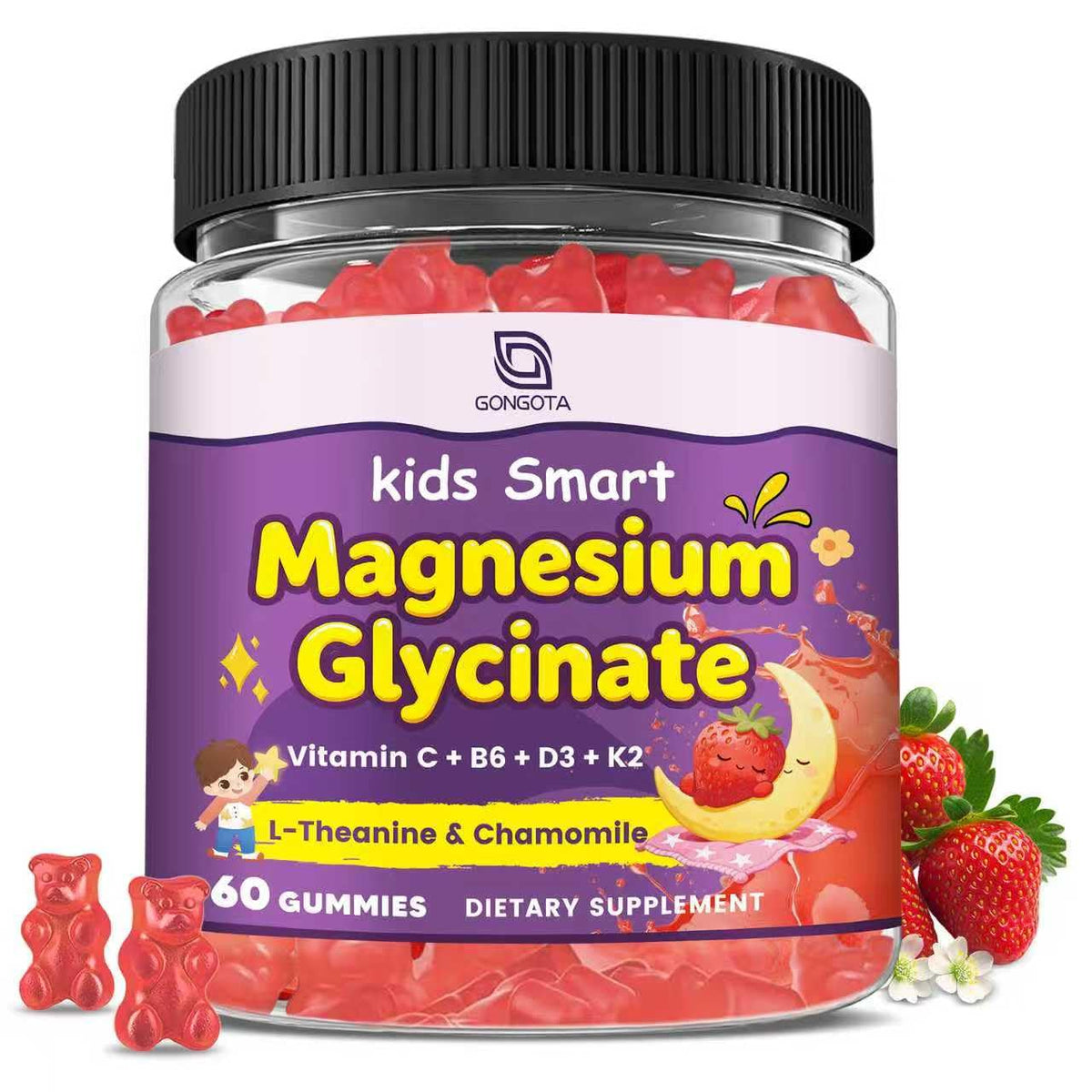 GONGOTA Calm Kids Magnesium Gummies front view