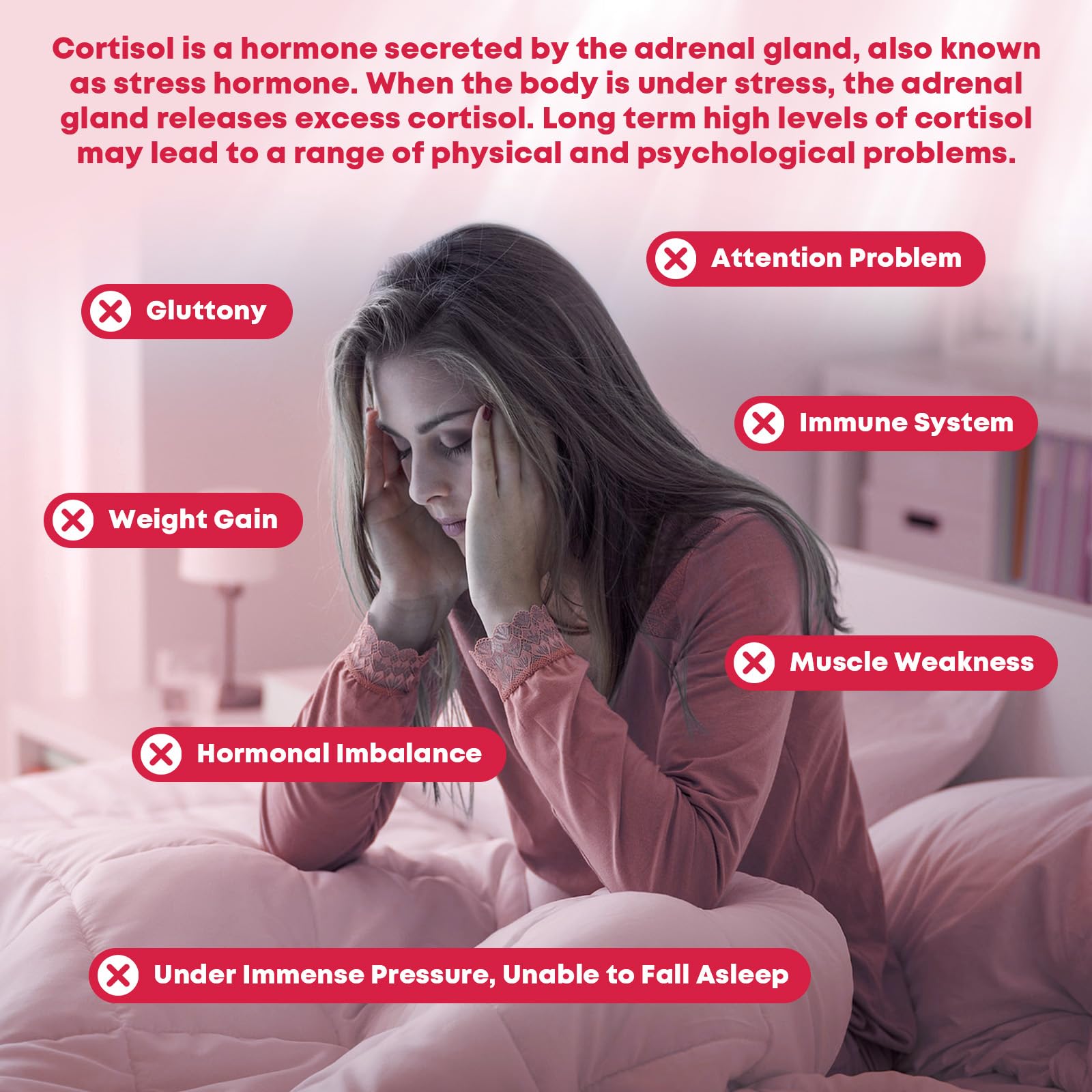 GONGOTA Cortisol Supplements ingredients list on packaging