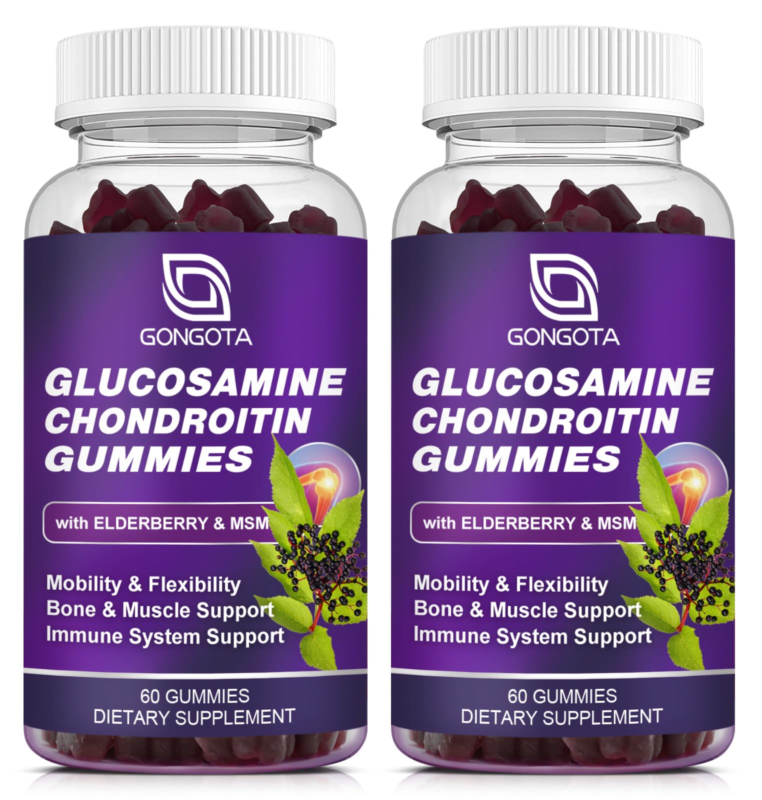 GONGOTA Glucosamine Chondroitin Gummies front view with packaging