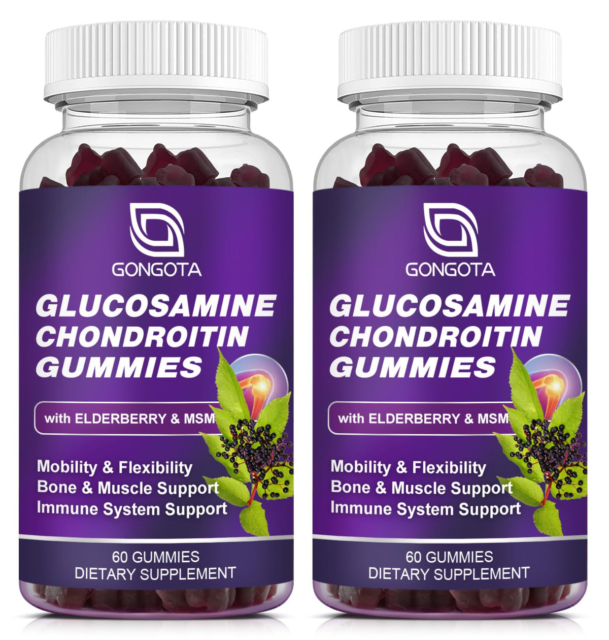 GONGOTA Glucosamine Chondroitin Gummies front view with packaging