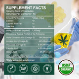 GONGOTA Hemp Oil Capsules back view showing nutritional information