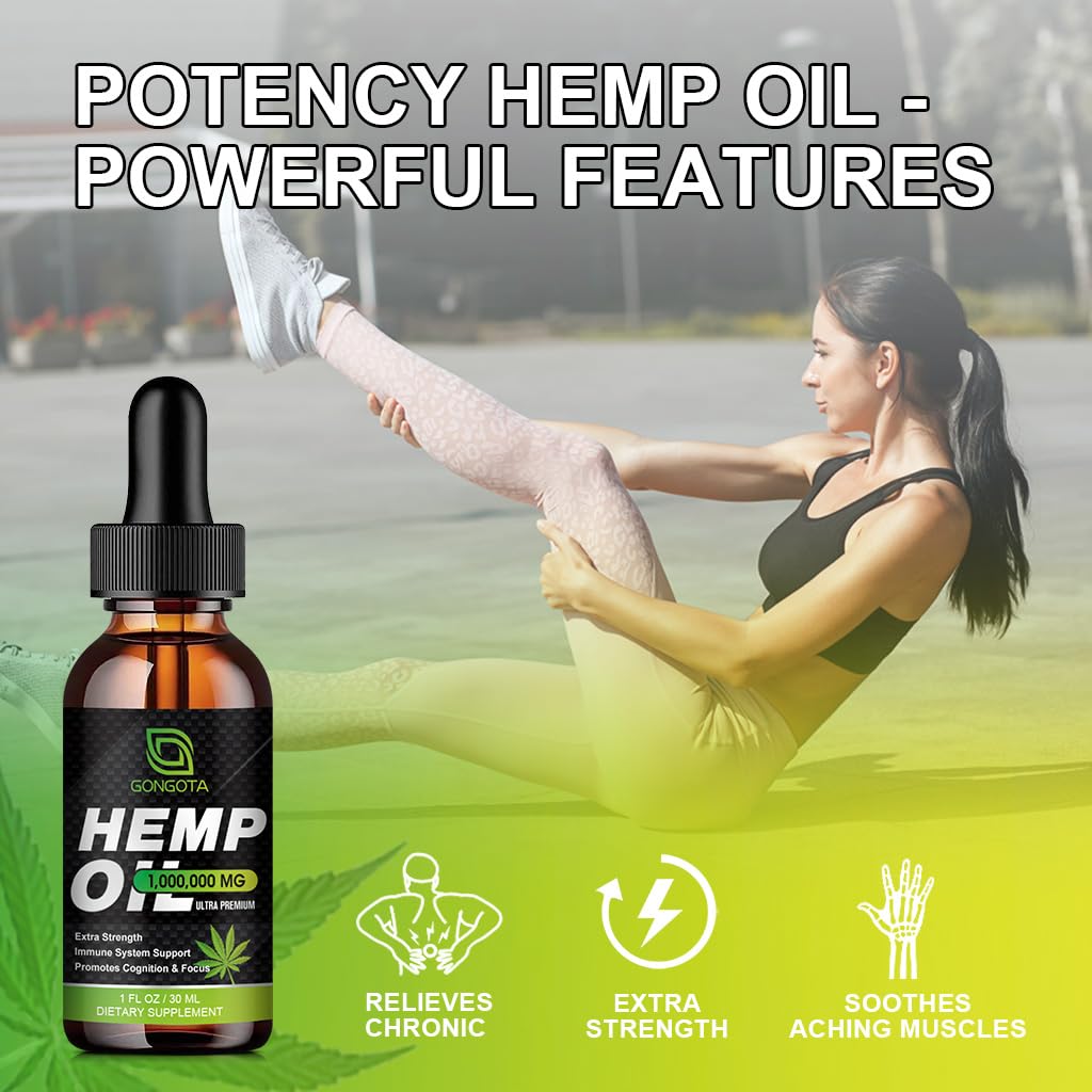 GONGOTA Organic Hemp Oil 250ml with dropper