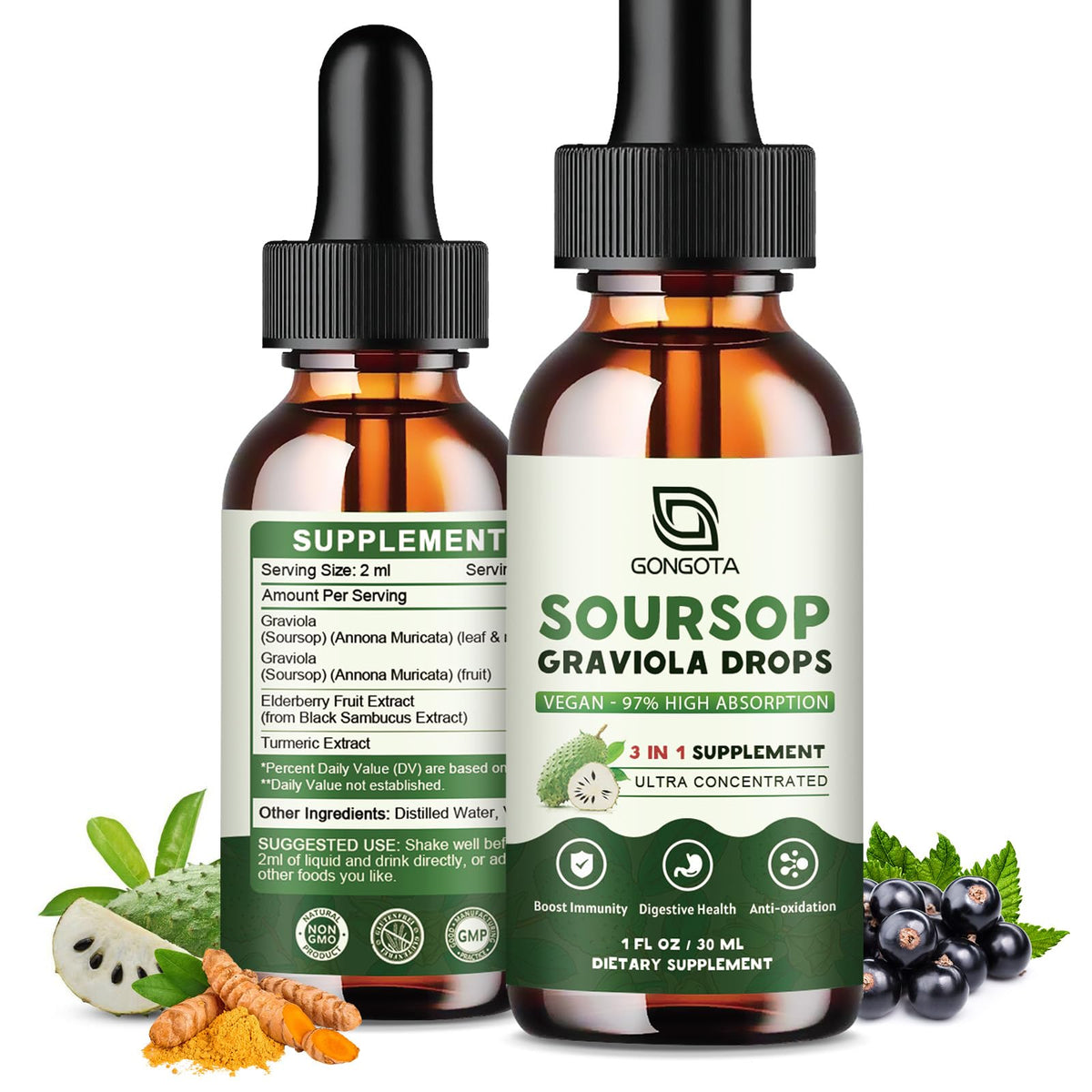 GONGOTA Soursop Drops 95g front view with label