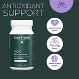 Good Friends Health Society CoQ10 200mg Ubiquinol softgels with coconut MCT oil