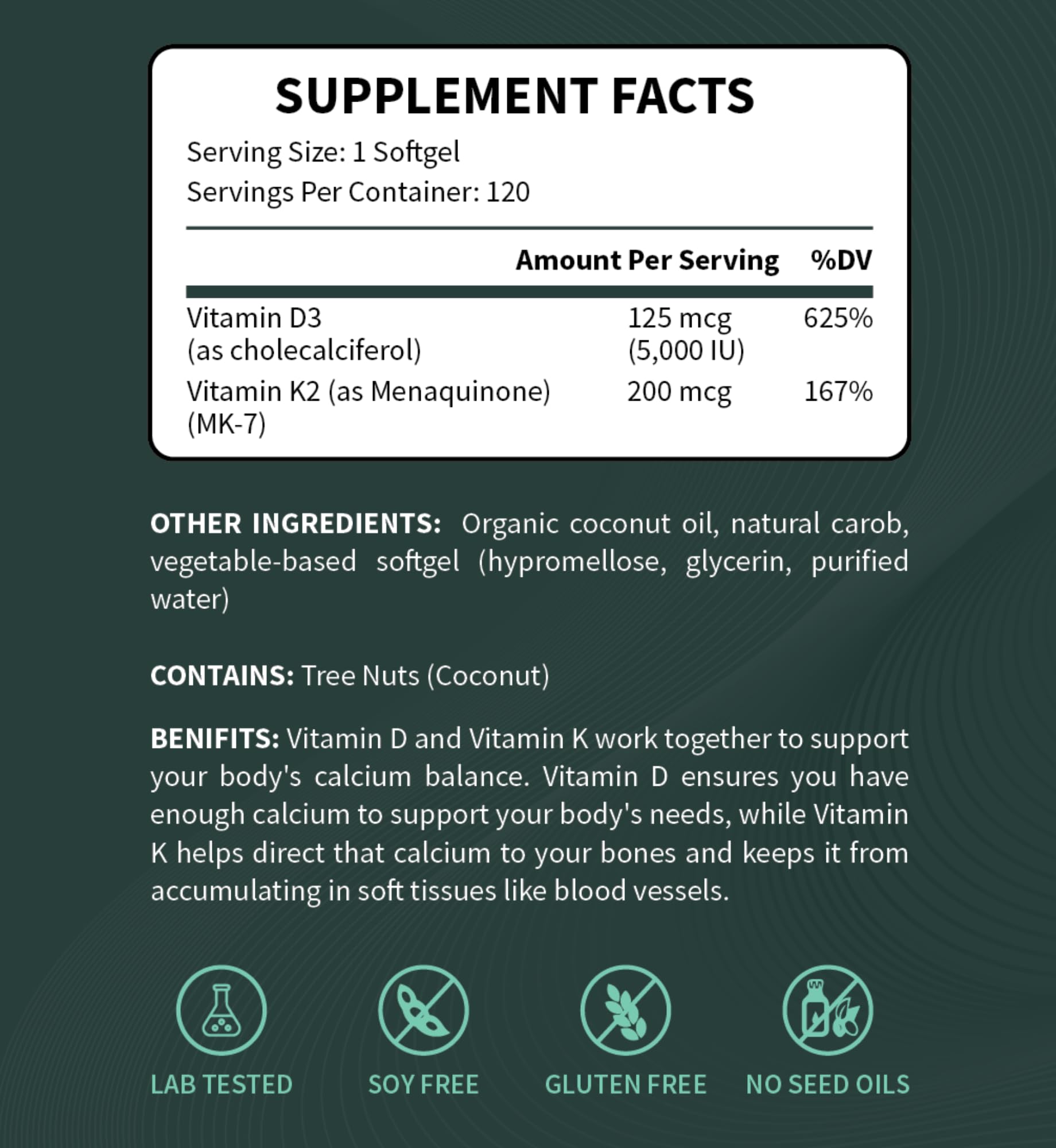 Good Friends Health Society Vitamin D3 & K2 Softgels softgels close-up