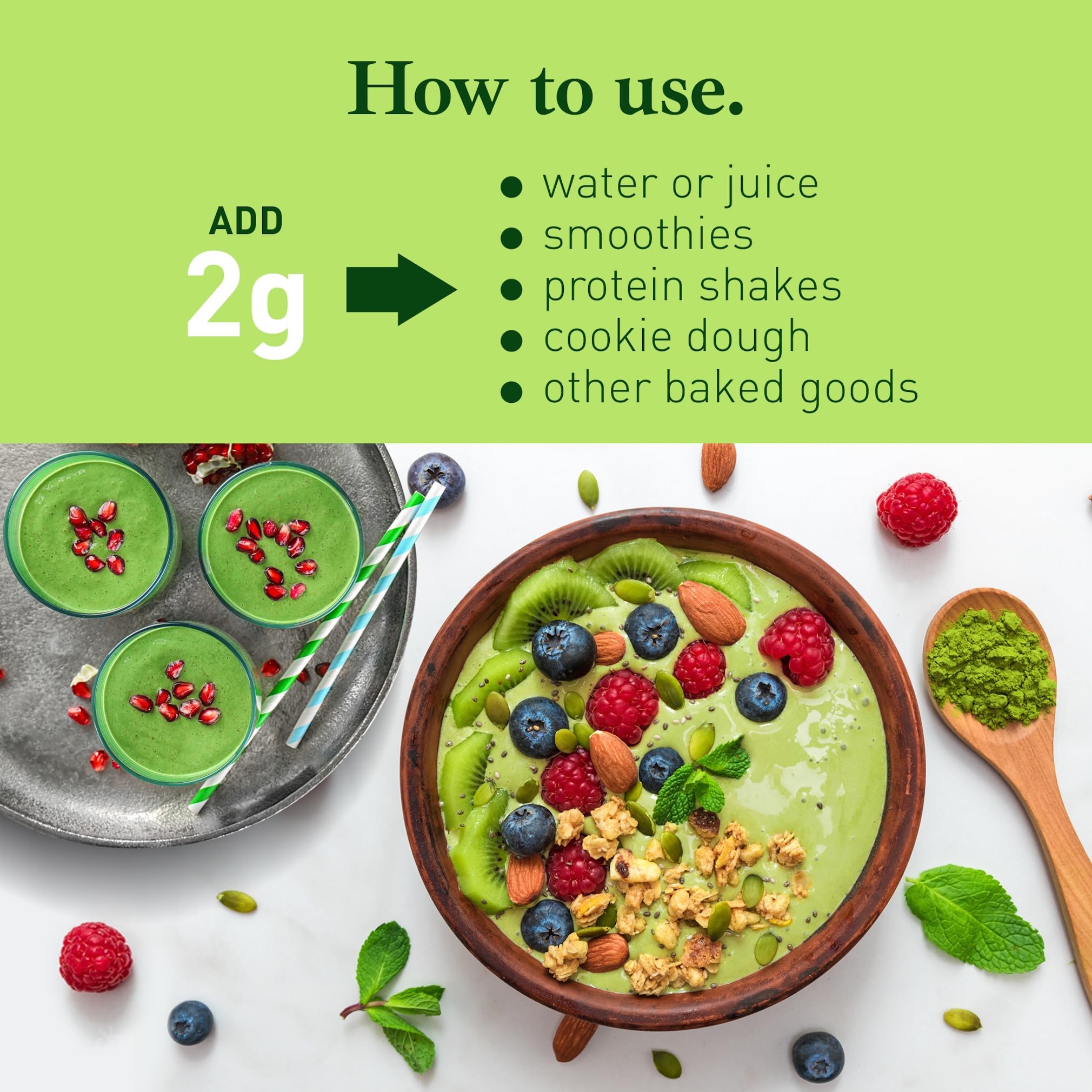 Good Natured Chlorella Spirulina Powder scoop and powder