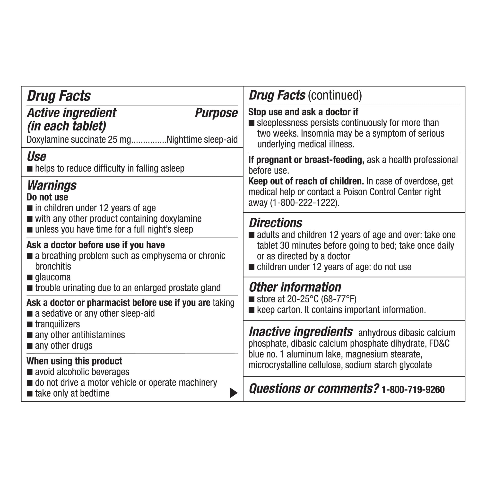 Good Sense Sleep Aid Tablets 25 mg close-up of tablets