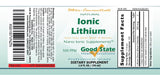 Good State Ionic Lithium Glass Bottle side view showing label