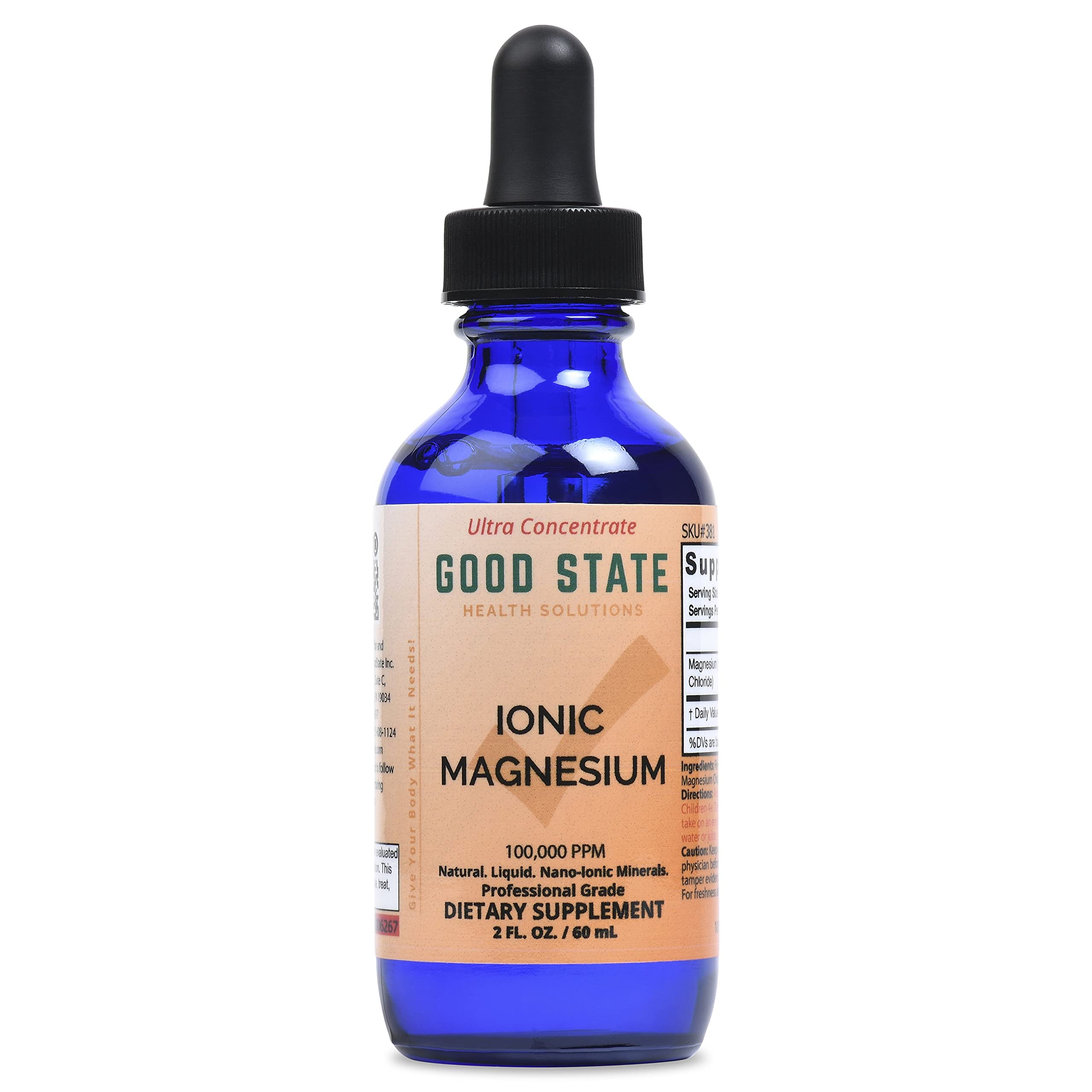 Good State Ionic Magnesium glass bottle front view