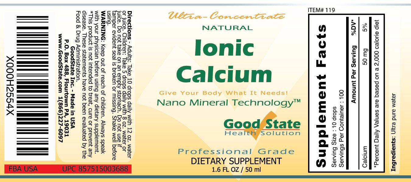 Good State Liquid Calcium Supplement 59g bottle with label