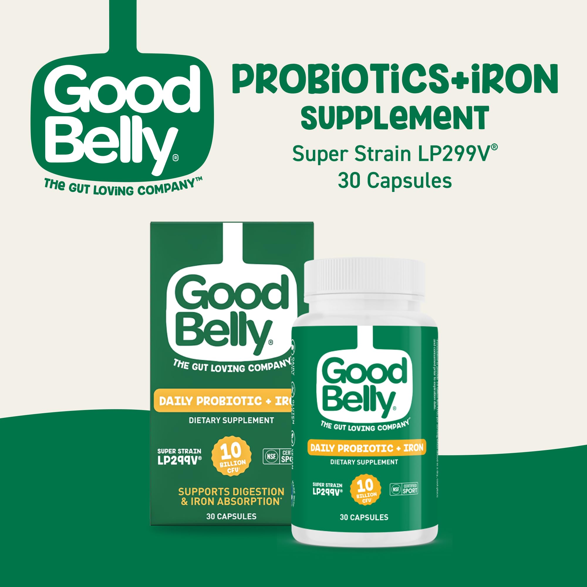 GoodBelly Probiotic Capsules 30 count packaging