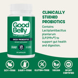 GoodBelly Probiotic Capsules back view with ingredient list