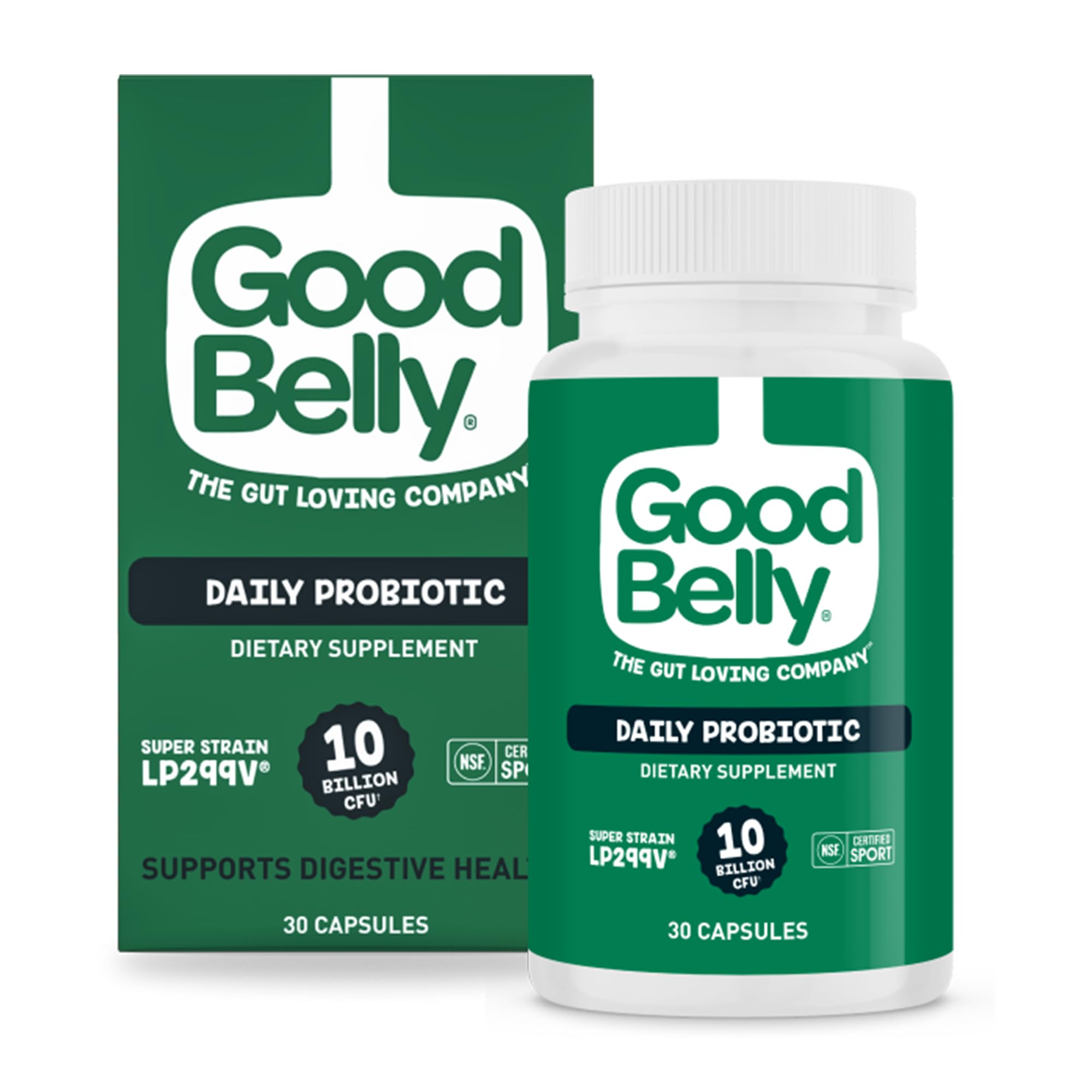 GoodBelly Probiotic Capsules front view with packaging