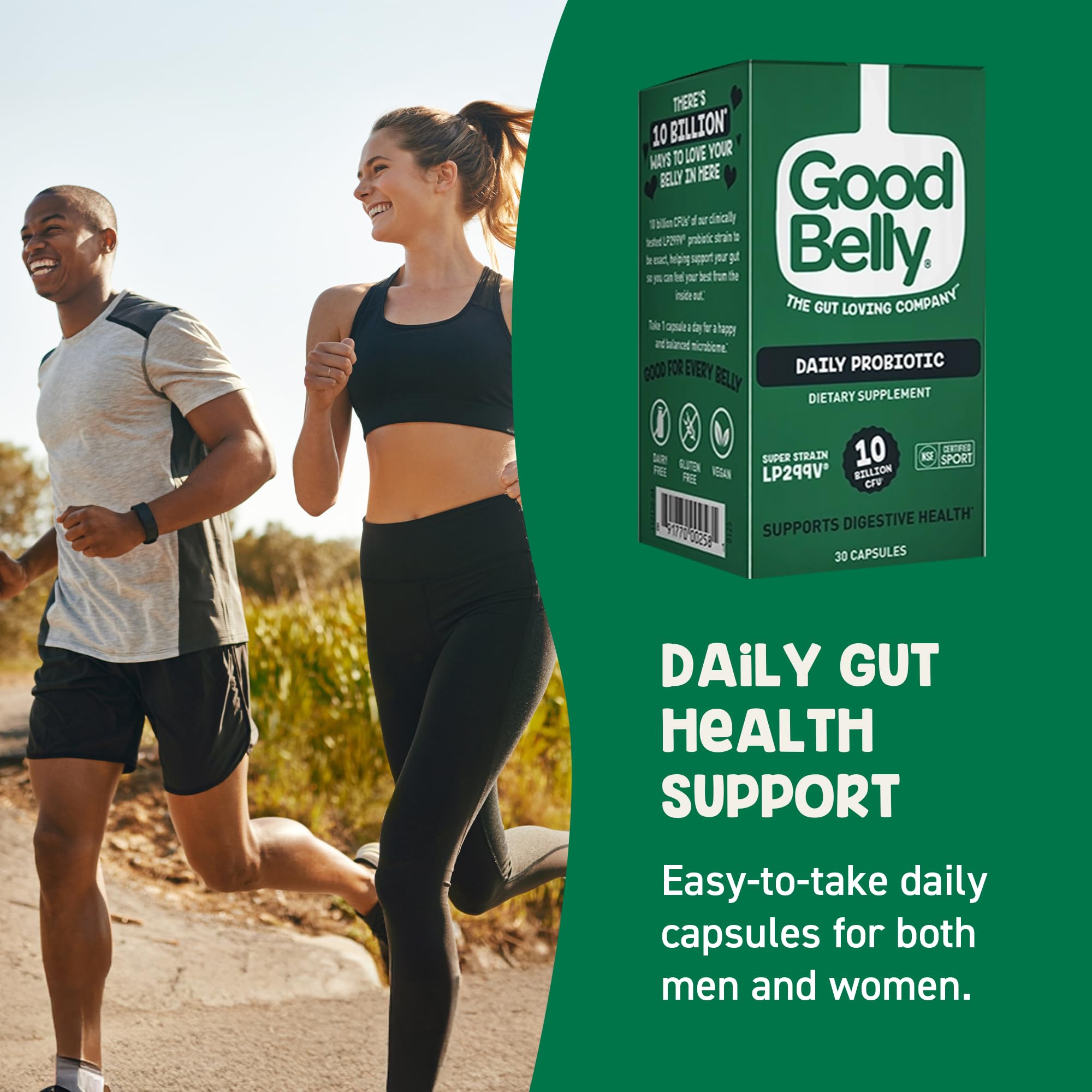 GoodBelly Probiotic Capsules lifestyle scene with fresh fruits