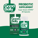 GoodBelly Probiotic Capsules side view showing capsule size