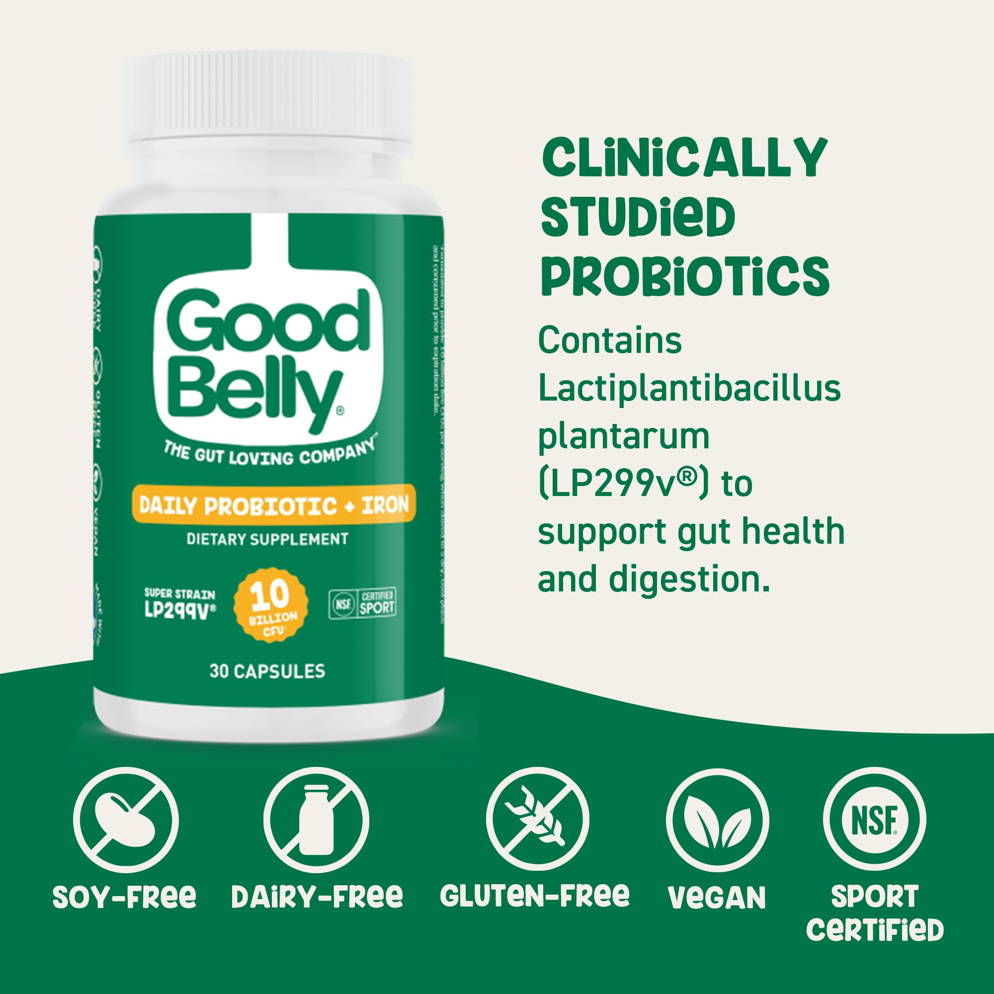GoodBelly Probiotic Capsules side view with label