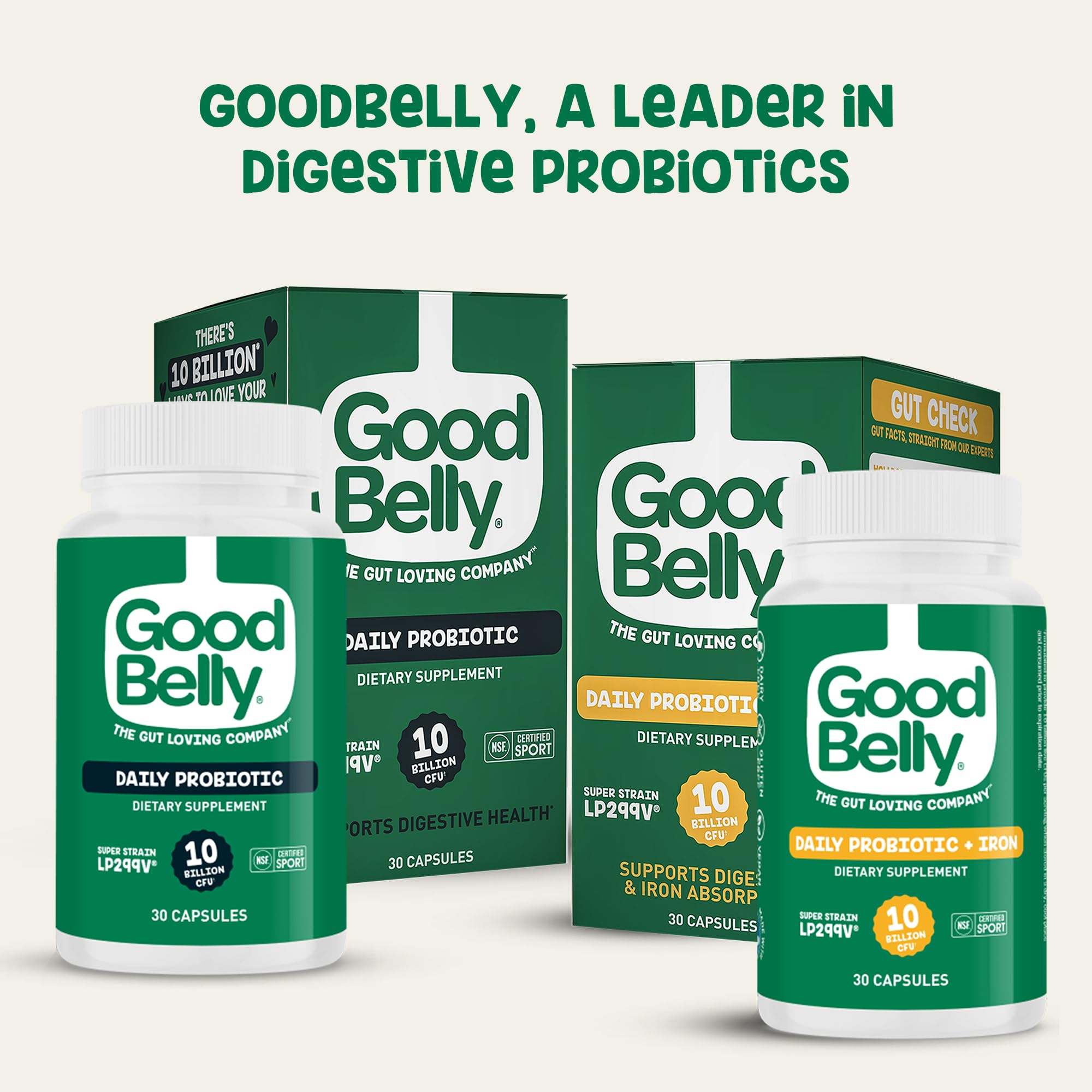 GoodBelly Probiotic Capsules with a glass of water