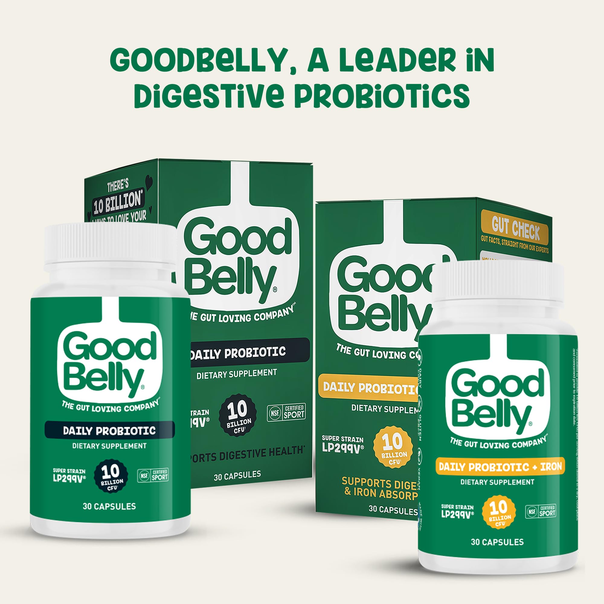 GoodBelly Probiotic Capsules with a glass of water