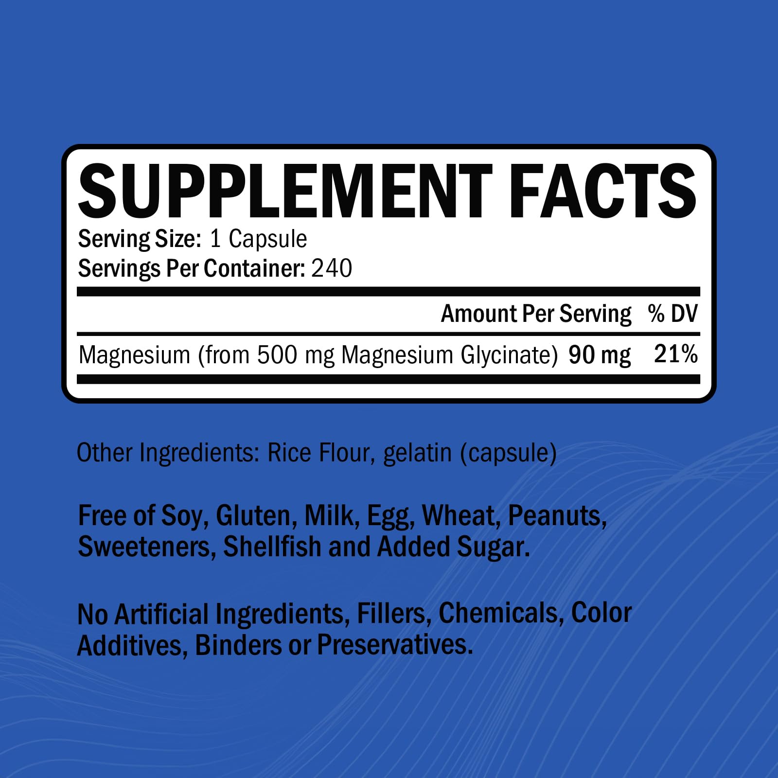 GOODBIO Magnesium Glycinate 500mg capsules close-up