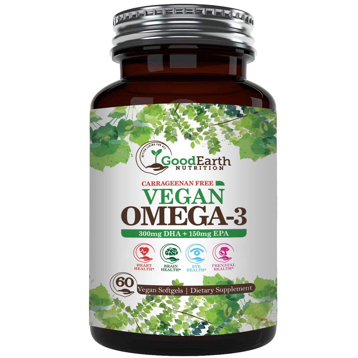 GoodEarth Nutrition Omega-3 Algal Oil Mini Softgels front view