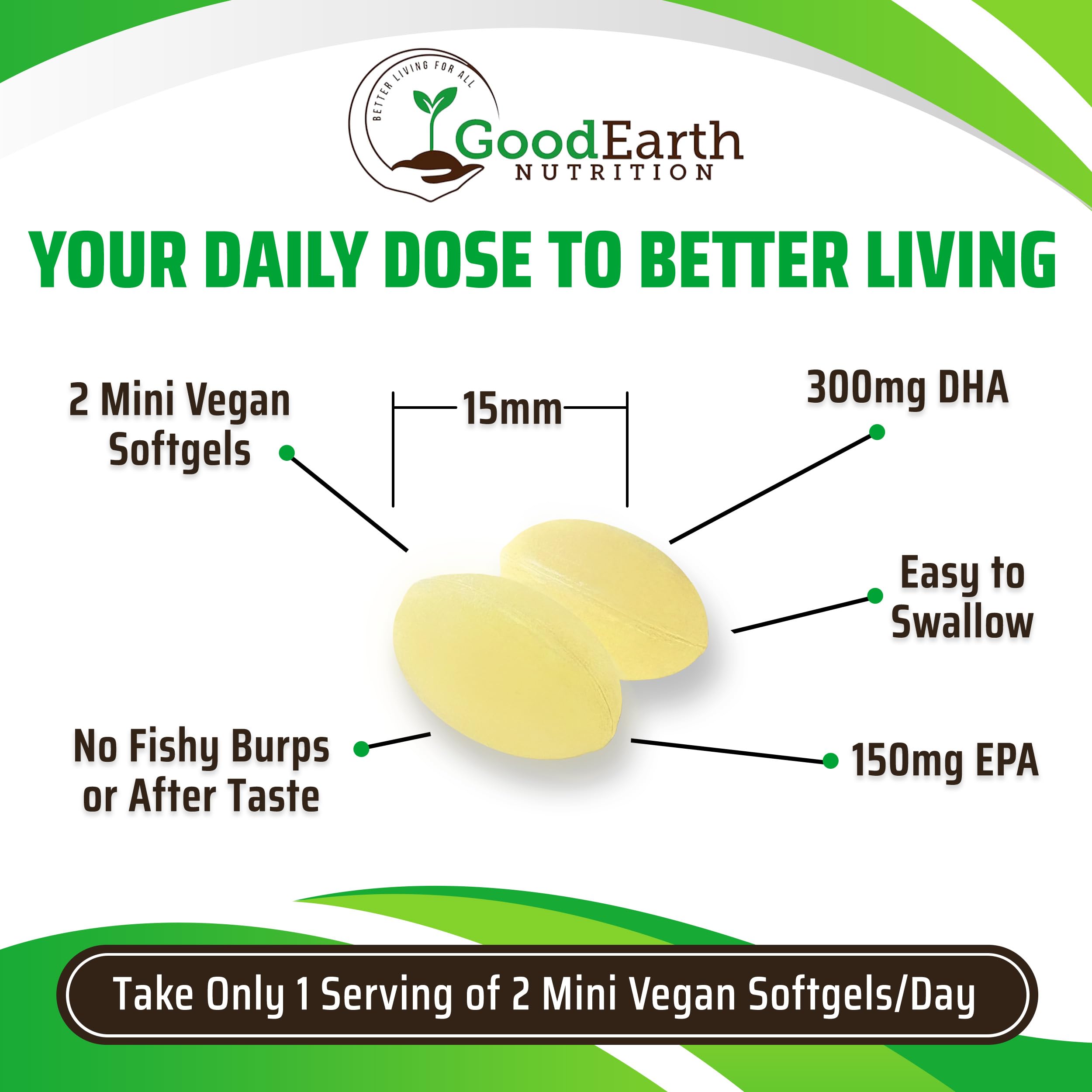 GoodEarth Nutrition Omega-3 Algal Oil Mini Softgels softgels close-up