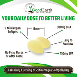 GoodEarth Nutrition Omega-3 Algal Oil Mini Softgels softgels close-up