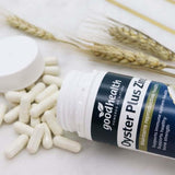 Goodhealth Oyster Plus Zinc Supplement 350mg on a wooden table