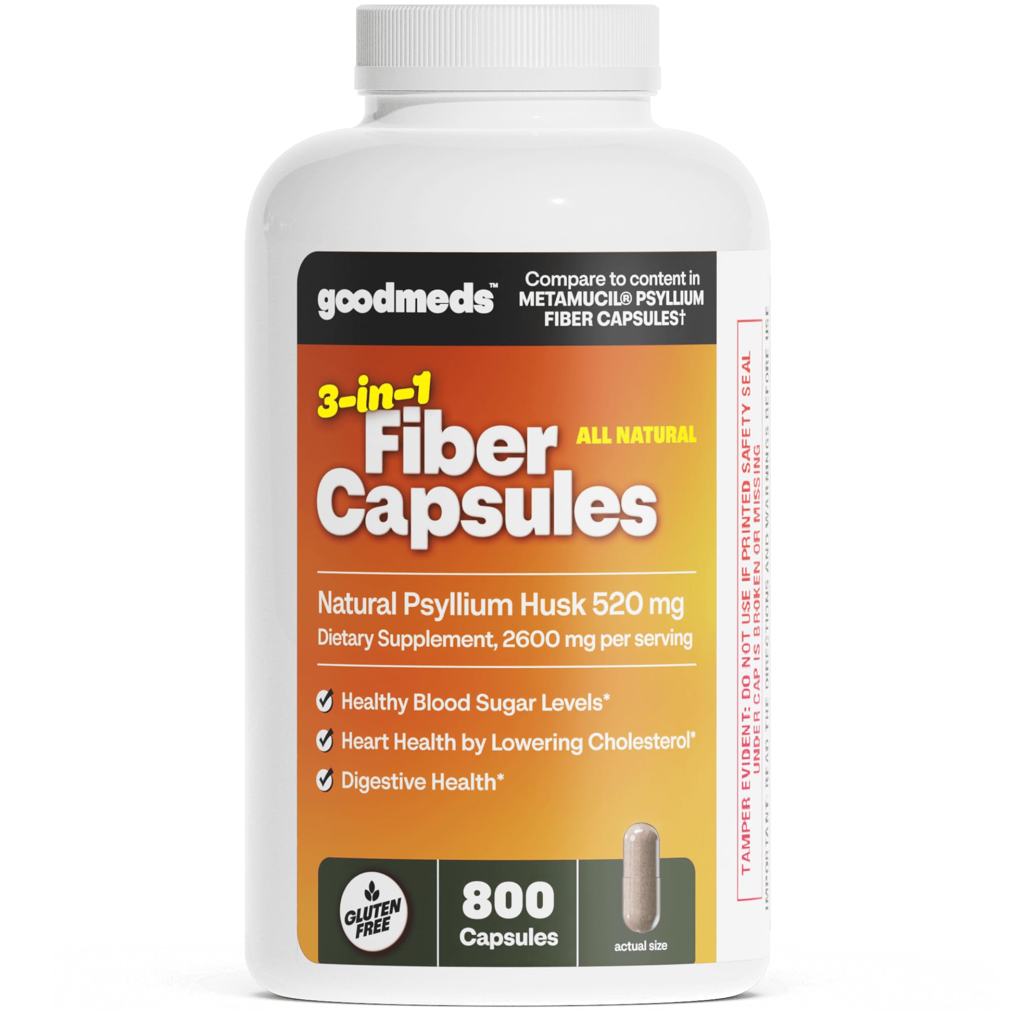 GoodMeds Psyllium Husk Capsules 180 count front view