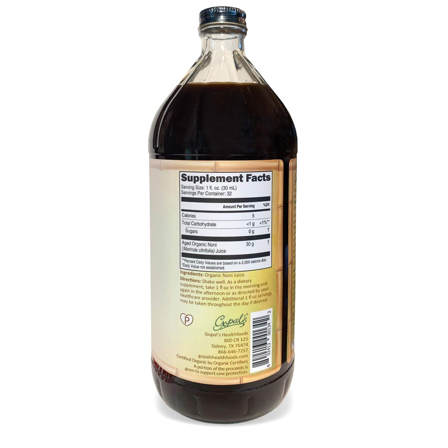 Gopal's Noni One Organic Noni Juice 907g packaging