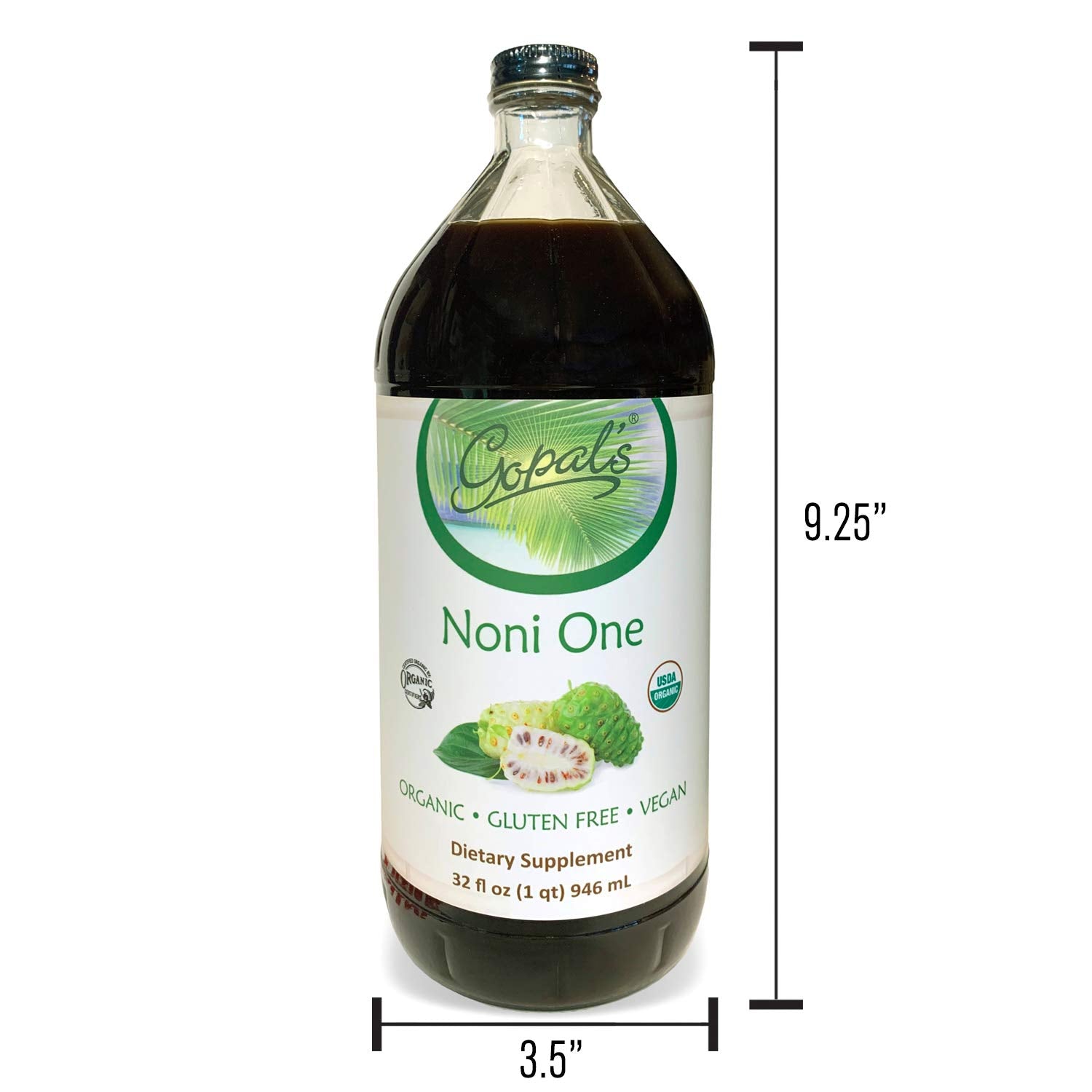 Gopal's Noni One Organic Noni Juice 907g pouring into a glass