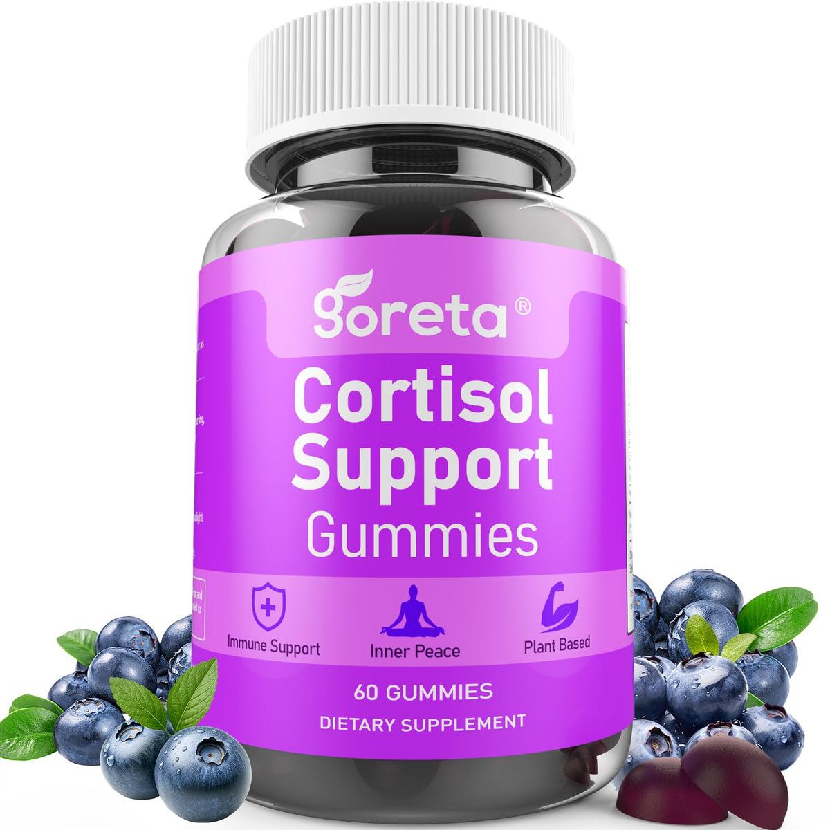 Goreta Cortisol Support Gummies 60 Count front view