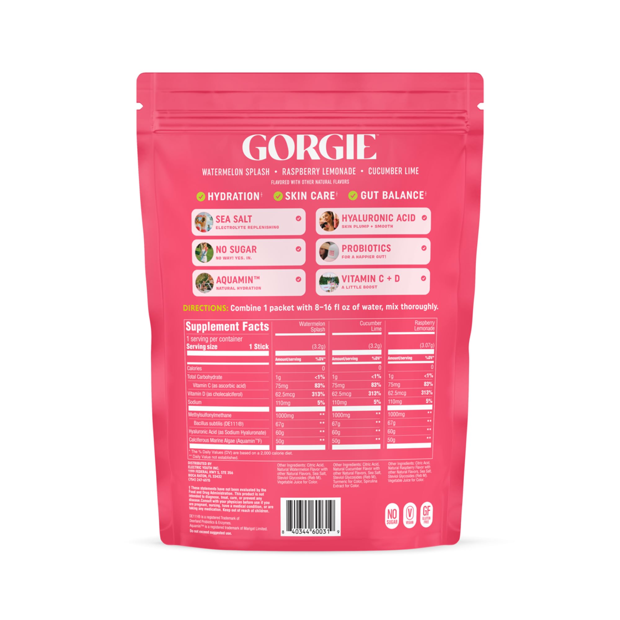 GORGIE Daily Hydration Supplement on a travel setting