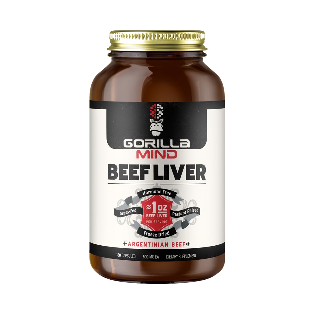 Gorilla Mind Beef Liver Capsules front view with packaging