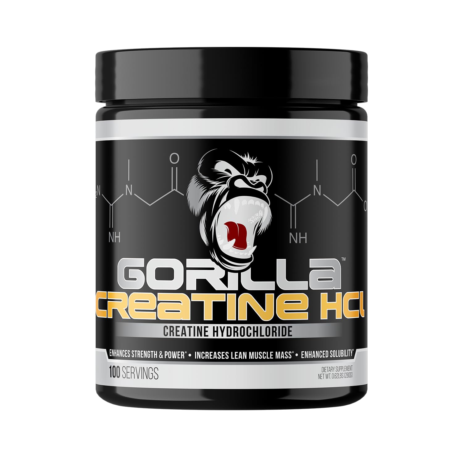 Gorilla Mind Creatine HCl 280g front view with packaging