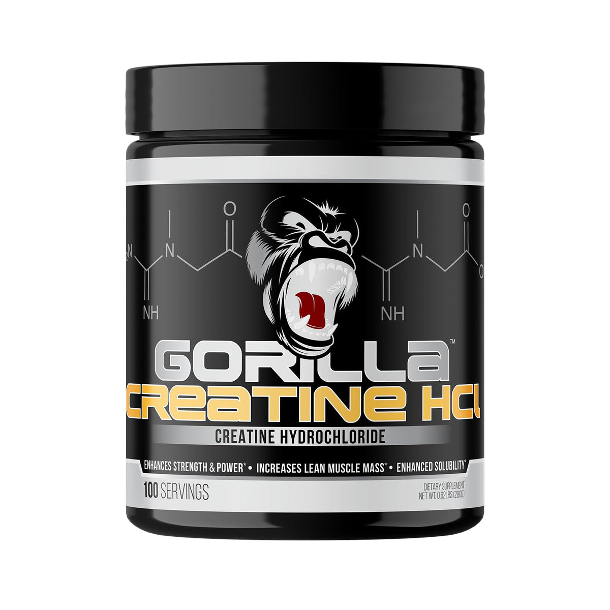 Gorilla Mind Creatine HCl 280g front view with packaging