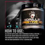 Gorilla Mind Creatine HCl 280g with a shaker bottle