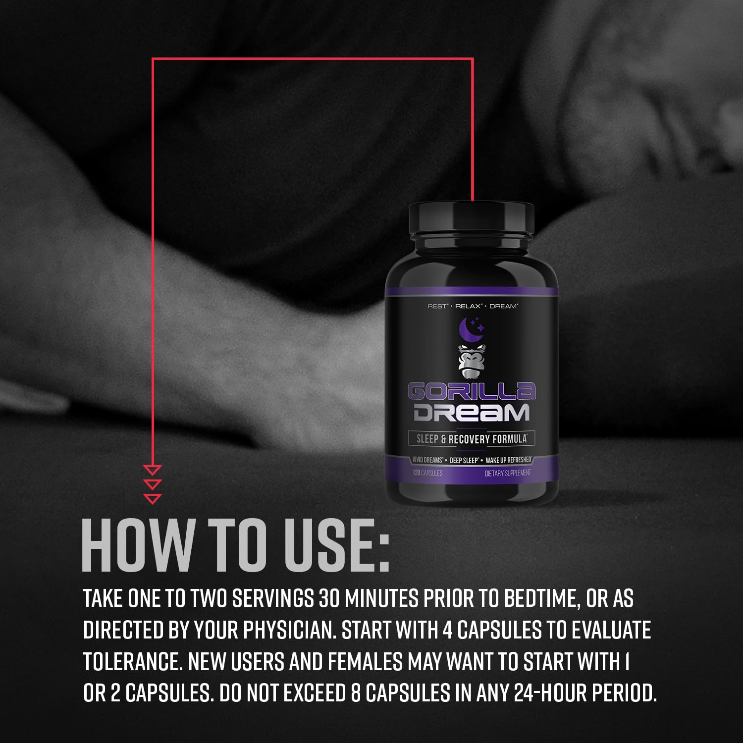 Gorilla Mind Dream Sleep Supplement packaging details
