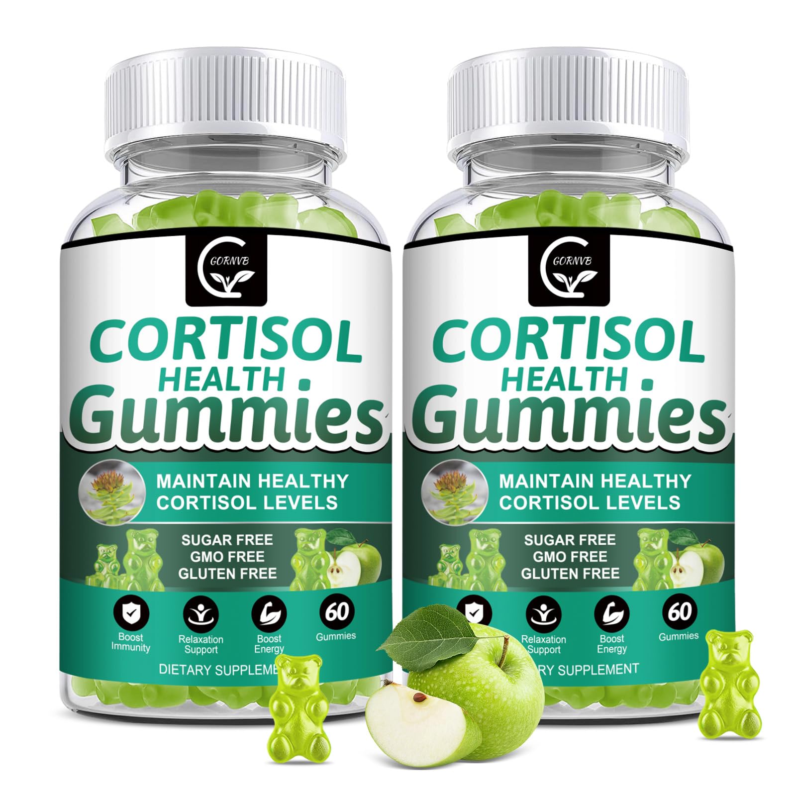 GORNVB 9 IN 1 Cortisol Gummies front view with packaging