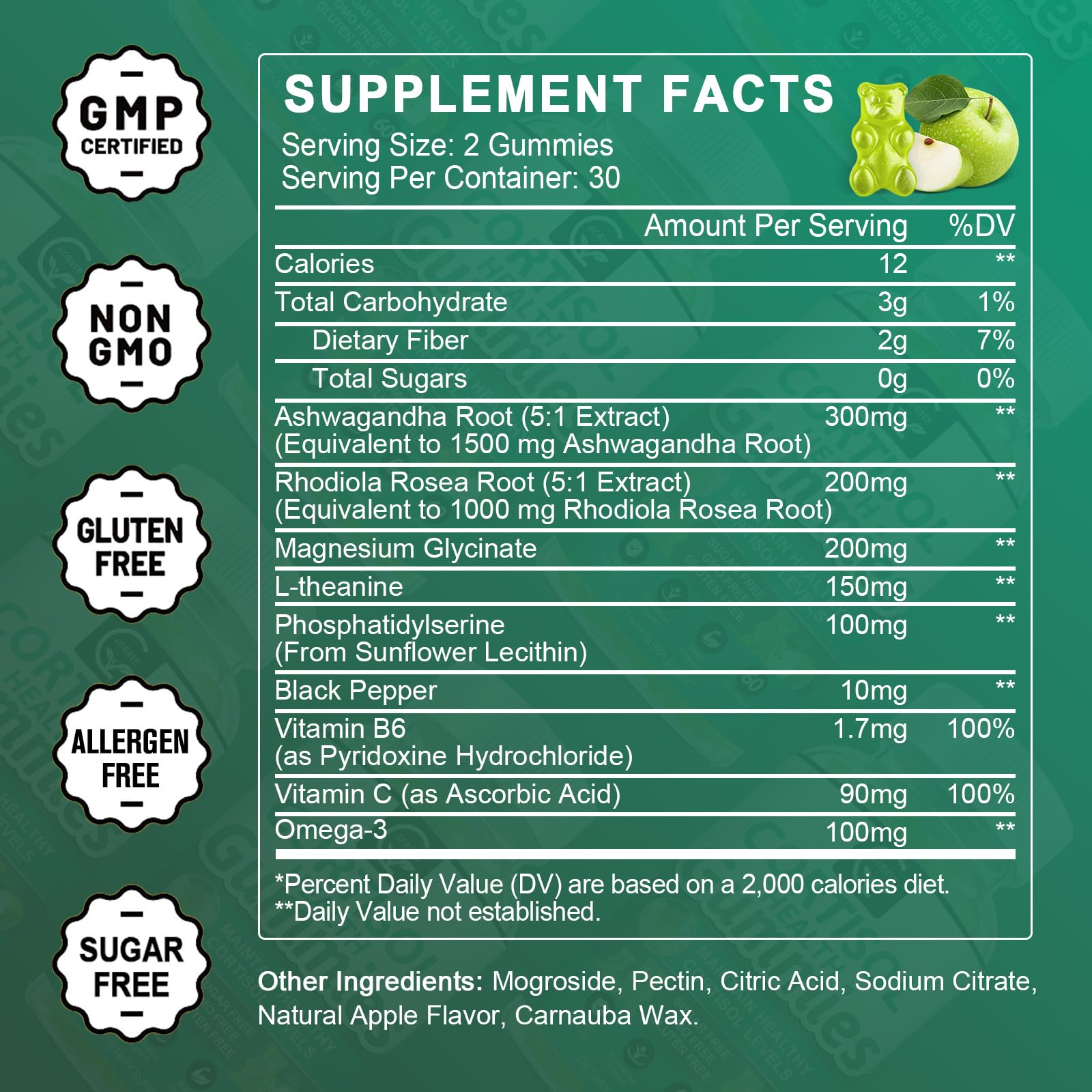 GORNVB 9 IN 1 Cortisol Gummies showing individual gummy