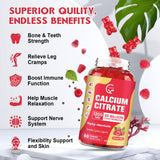 GORNVB Calcium Citrate Gummies displayed with ingredients