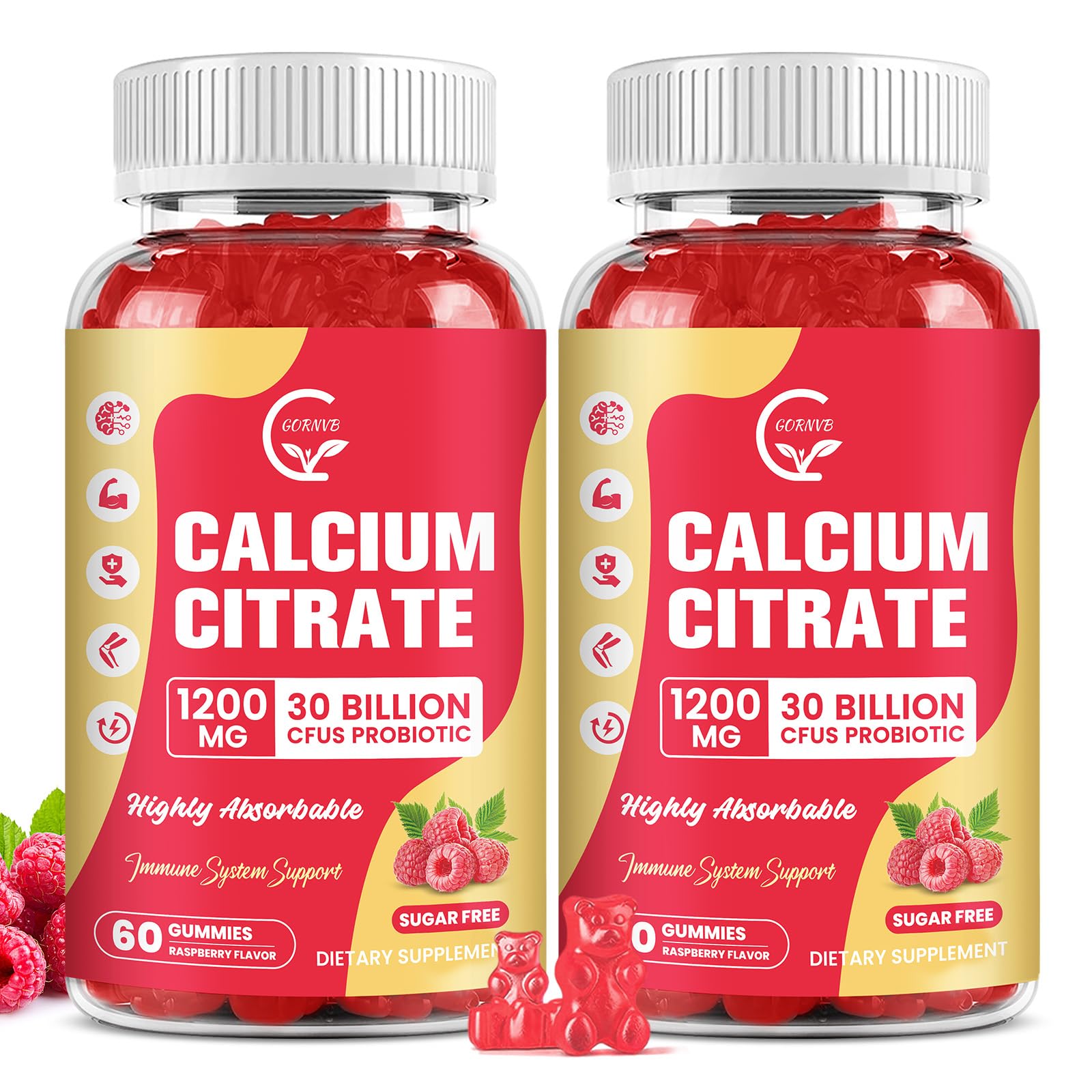 GORNVB Calcium Citrate Gummies front view with packaging