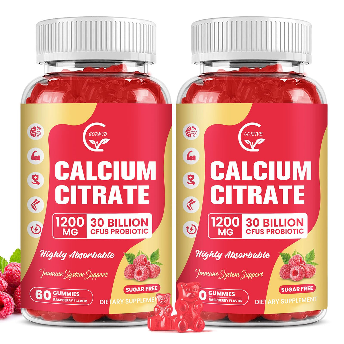 GORNVB Calcium Citrate Gummies front view with packaging