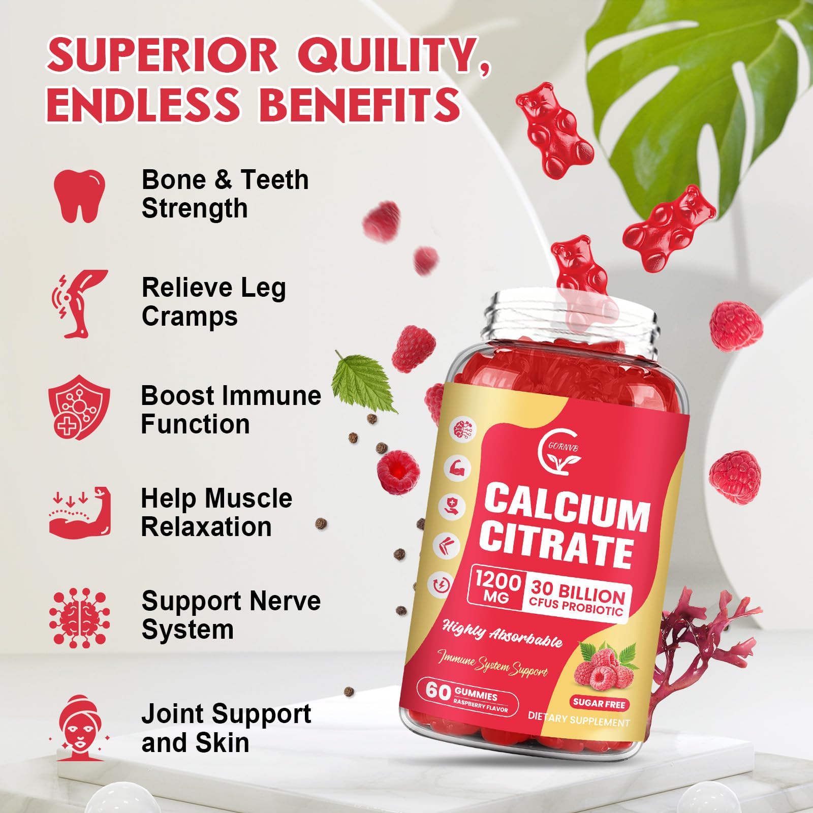 GORNVB Calcium Citrate Gummies ingredients list