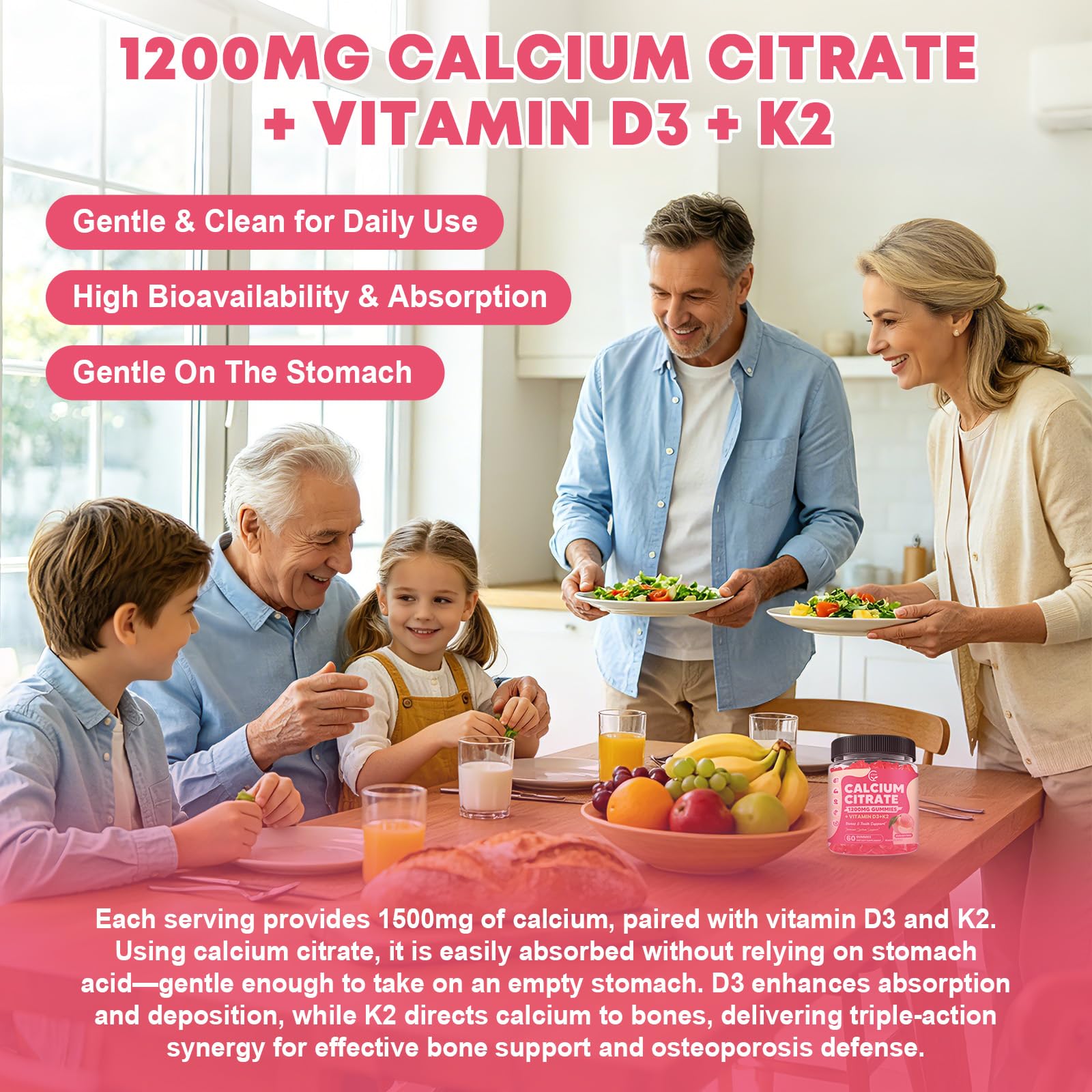 GORNVB Calcium Citrate Gummies side view of packaging