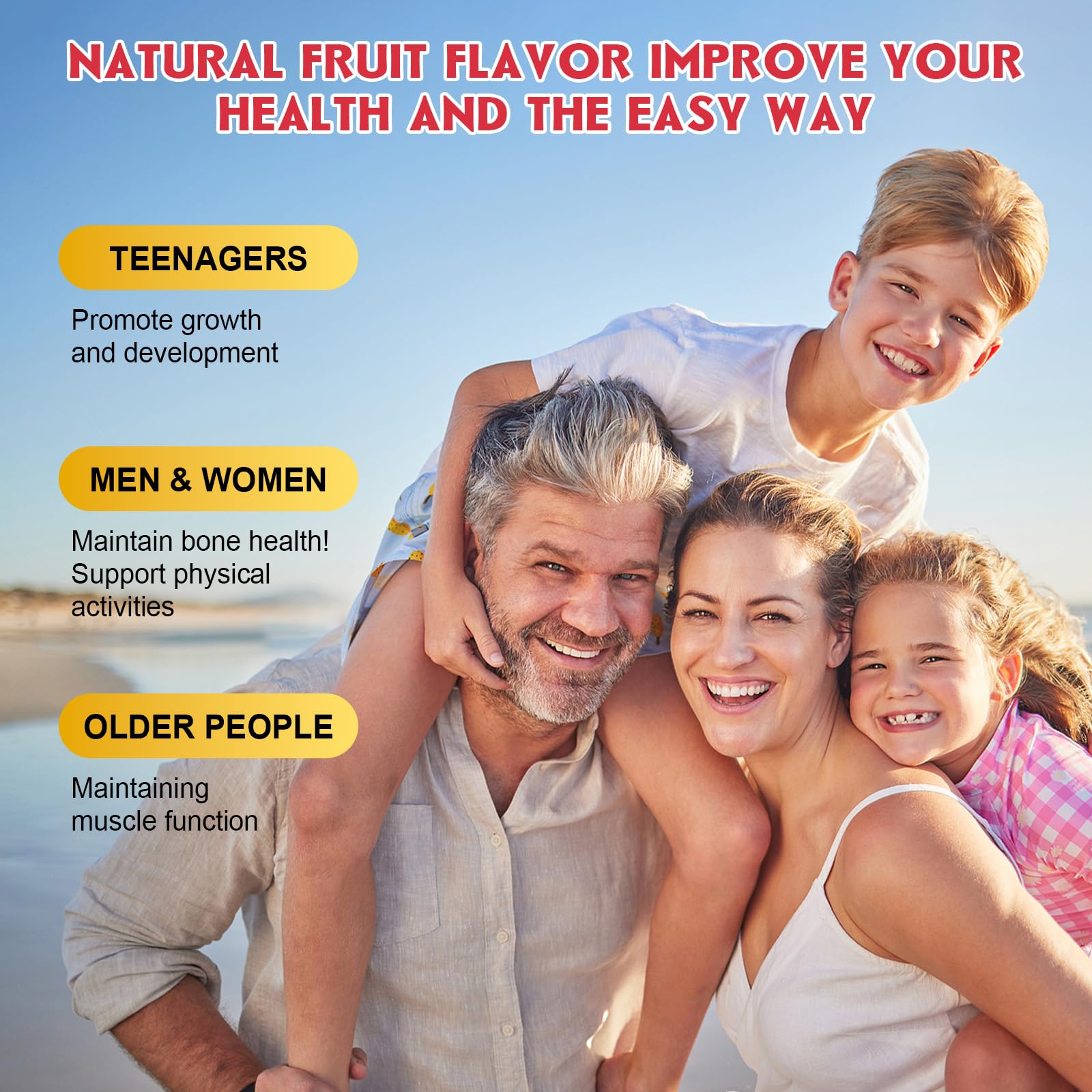 GORNVB Calcium Citrate Gummies with a measuring spoon