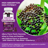 GORNVB Calcium Magnesium Zinc Gummies lifestyle shot with fruits